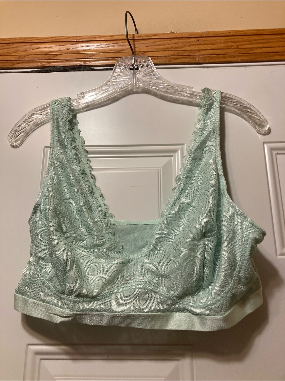 Lace Bralette in Mint Green - Women's Intimates XL
